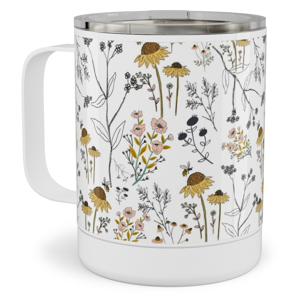 Bee Nice To Me Stainless Steel Mug, 10oz, Yellow, Classic Yellow