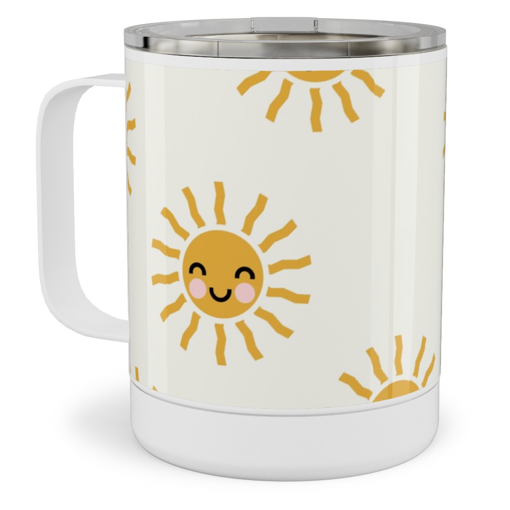 Cute Sunshine - Yellow Stainless Steel Mug, 10oz, Yellow