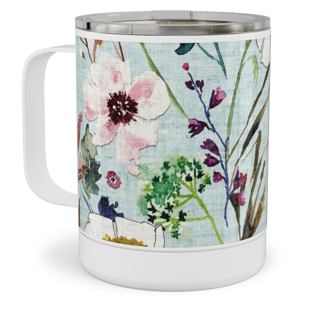 Verdure Wildflowers - Multi Stainless Steel Mug, 10oz, Multicolor