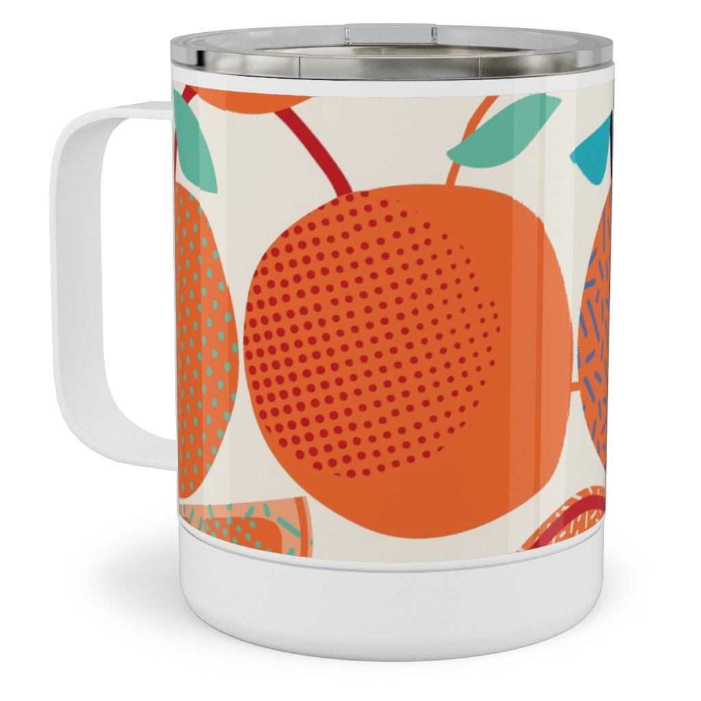 Fresh Orange - Orange Stainless Steel Mug, 10oz, Orange, Orange