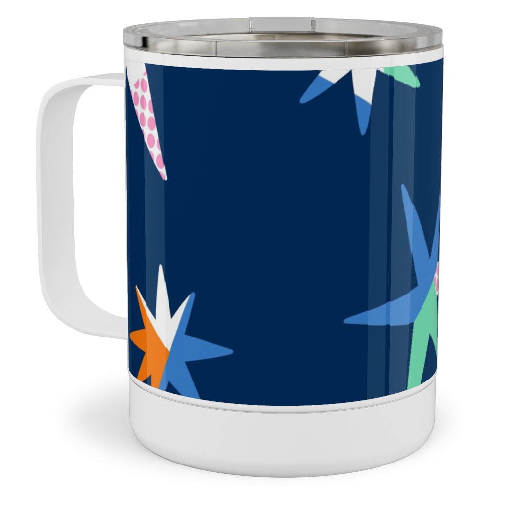 Modern Starry Sky - Blue Stainless Steel Mug, 10oz, Blue, True Blue