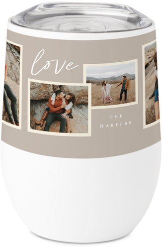 Love Overlap Stainless Steel Travel Tumbler, 12oz, Beige