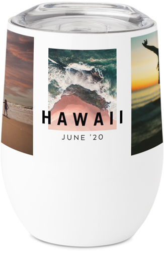 Travel Collage Stainless Steel Travel Tumbler, 12oz, White