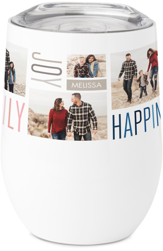 Family Love Hugs Stainless Steel Travel Tumbler, 12oz, White