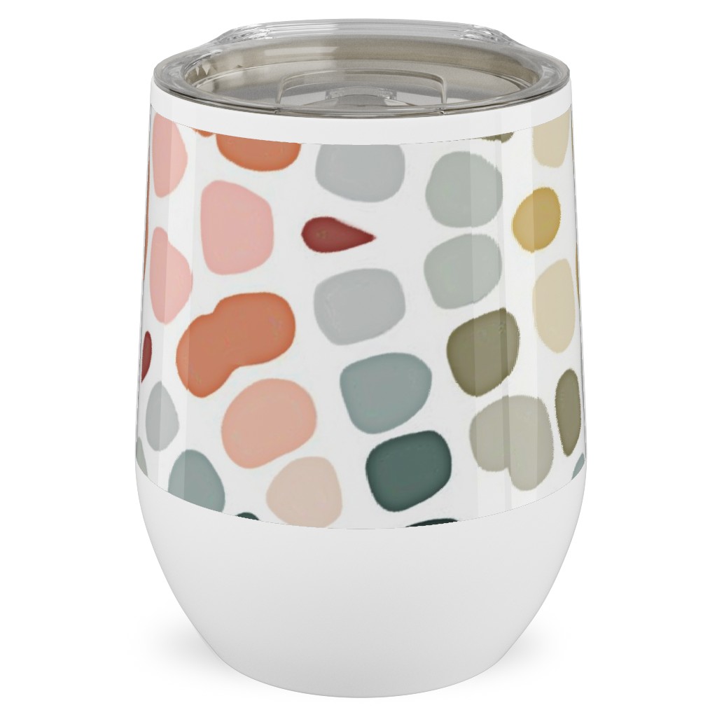 Abstract Mosaic - Multi Stainless Steel Travel Tumbler, 12oz, Multicolor