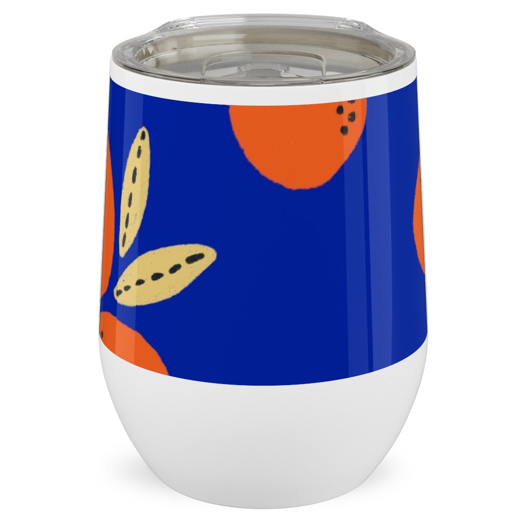 Clemantine - Blue Stainless Steel Travel Tumbler, 12oz, Blue, True Blue