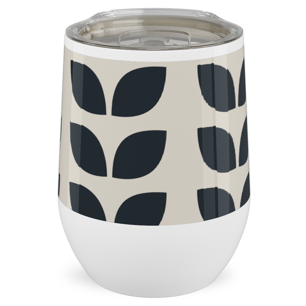 Scandinavian Climbing Vines - Neutral Stainless Steel Travel Tumbler, 12oz, Beige, Pearl