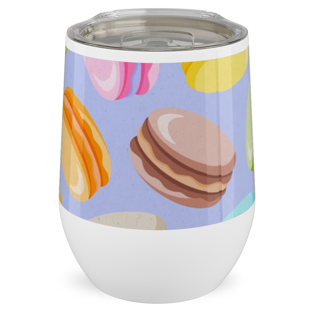 Pastel Macarons - Lavender Stainless Steel Travel Tumbler, 12oz, Purple