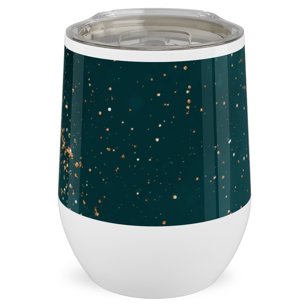 Stardust - Green Stainless Steel Travel Tumbler, 12oz, Green