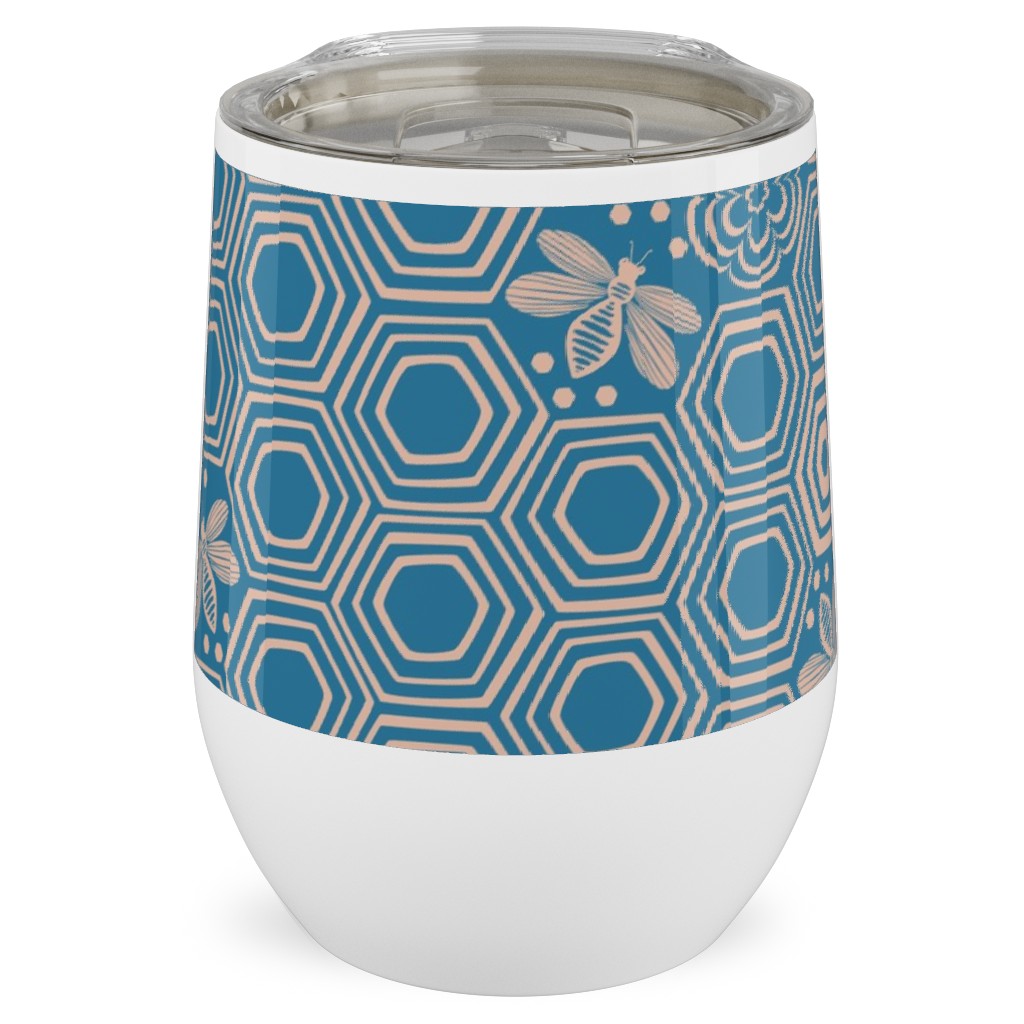 Honeyrose Stainless Steel Travel Tumbler, 12oz, Blue