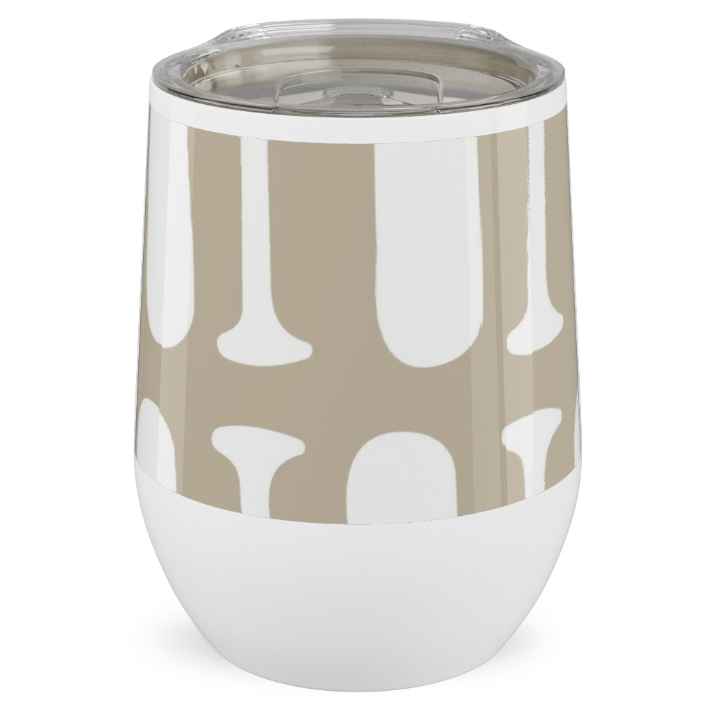 Nautical Boat Oars/Paddles - Neutral Beige Stainless Steel Travel Tumbler, 12oz, Beige, Pearl