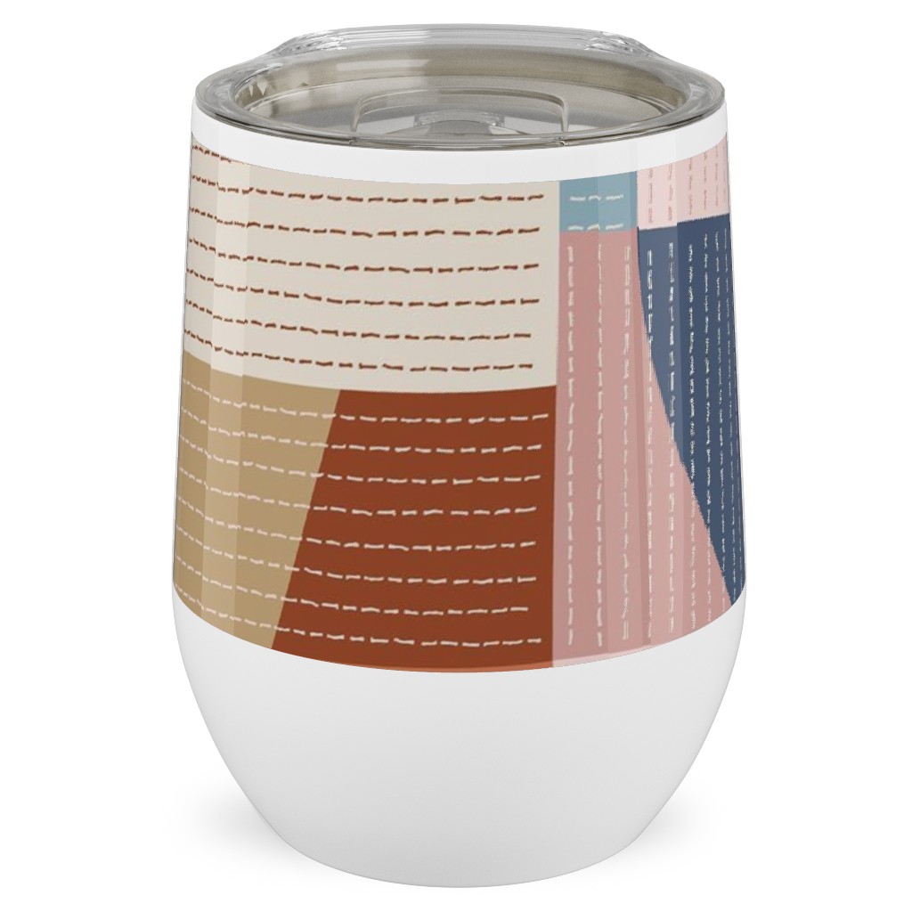 Modern Patchwork - Multi Stainless Steel Travel Tumbler, 12oz, Multicolor