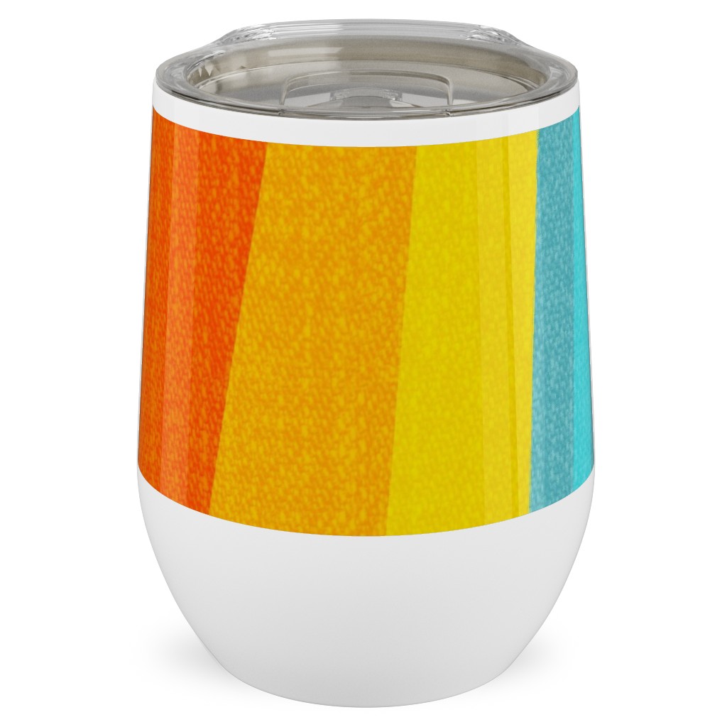 Geo Stripes Vertical - Multi Stainless Steel Travel Tumbler, 12oz, Multicolor