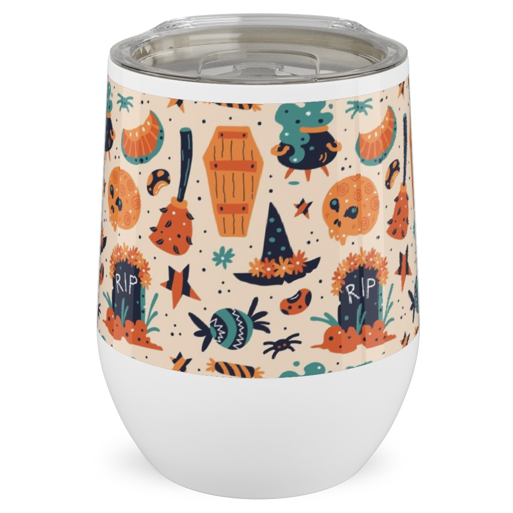 Halloween Rip - Multi Stainless Steel Travel Tumbler, 12oz, Multicolor