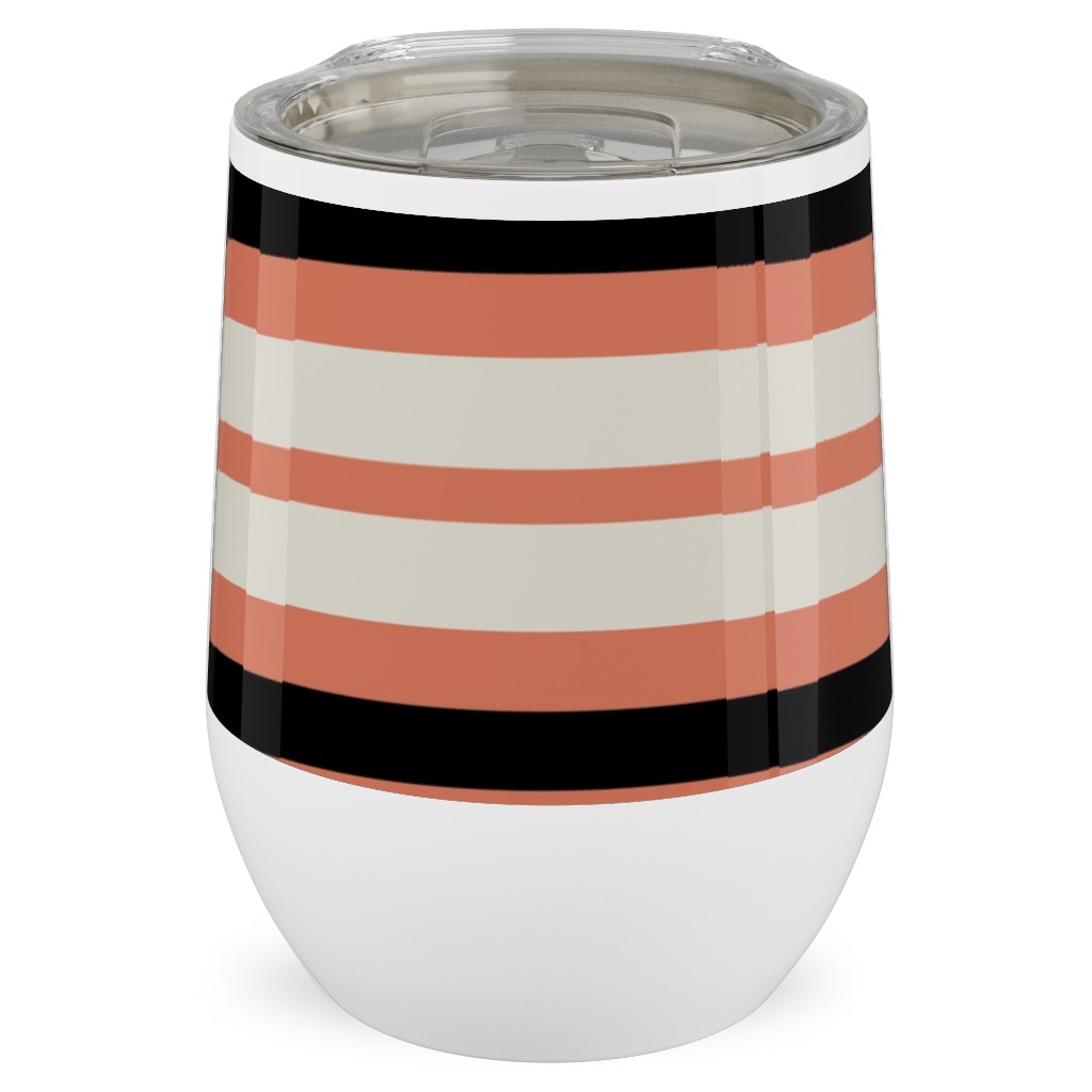 Spooky Halloween Stripe Stainless Steel Travel Tumbler, 12oz, Multicolor