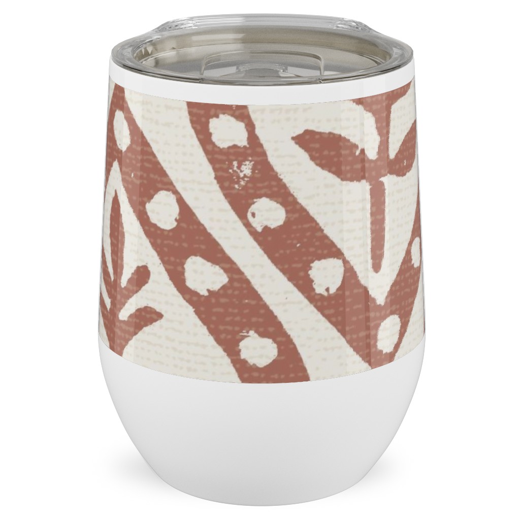 Molly's Print - Terracotta Stainless Steel Travel Tumbler, 12oz, Brown