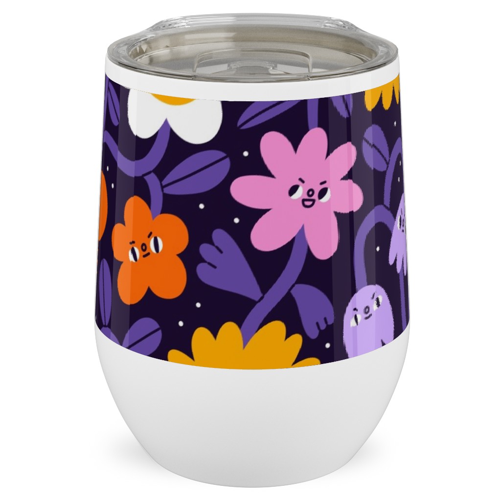 Extremely Wicked, Evil and Vile Halloween Garden - Purple Stainless Steel Travel Tumbler, 12oz, Purple