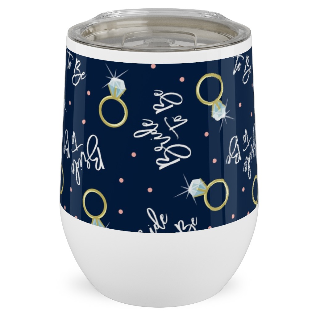 Bride To Be - Navy Stainless Steel Travel Tumbler, 12oz, Blue