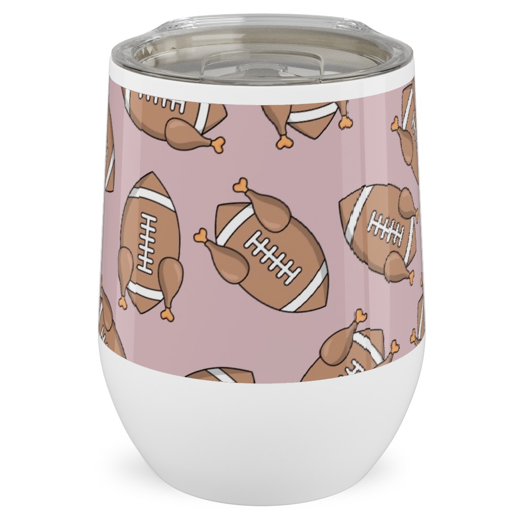 Turkey Football Stainless Steel Travel Tumbler, 12oz, Orange
