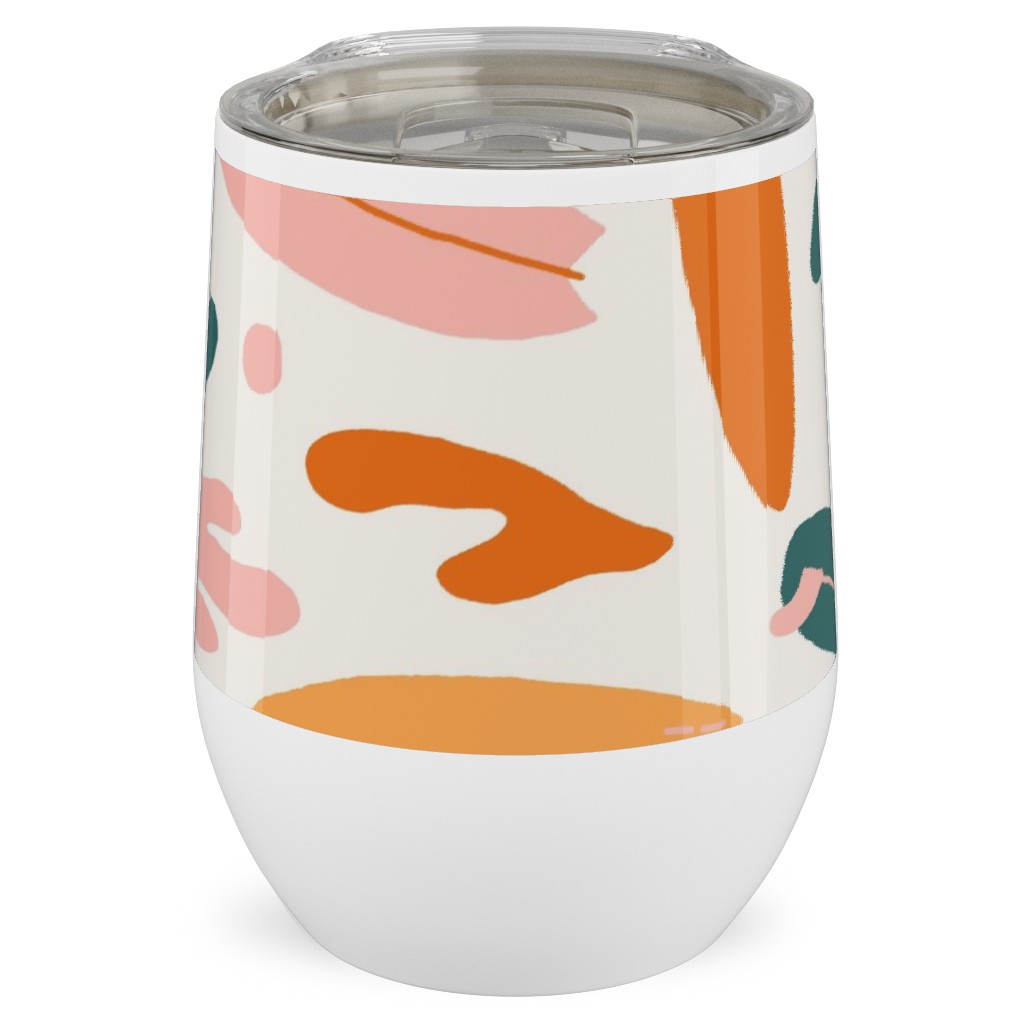 Surfboards and Palms - Multi Stainless Steel Travel Tumbler, 12oz, Multicolor