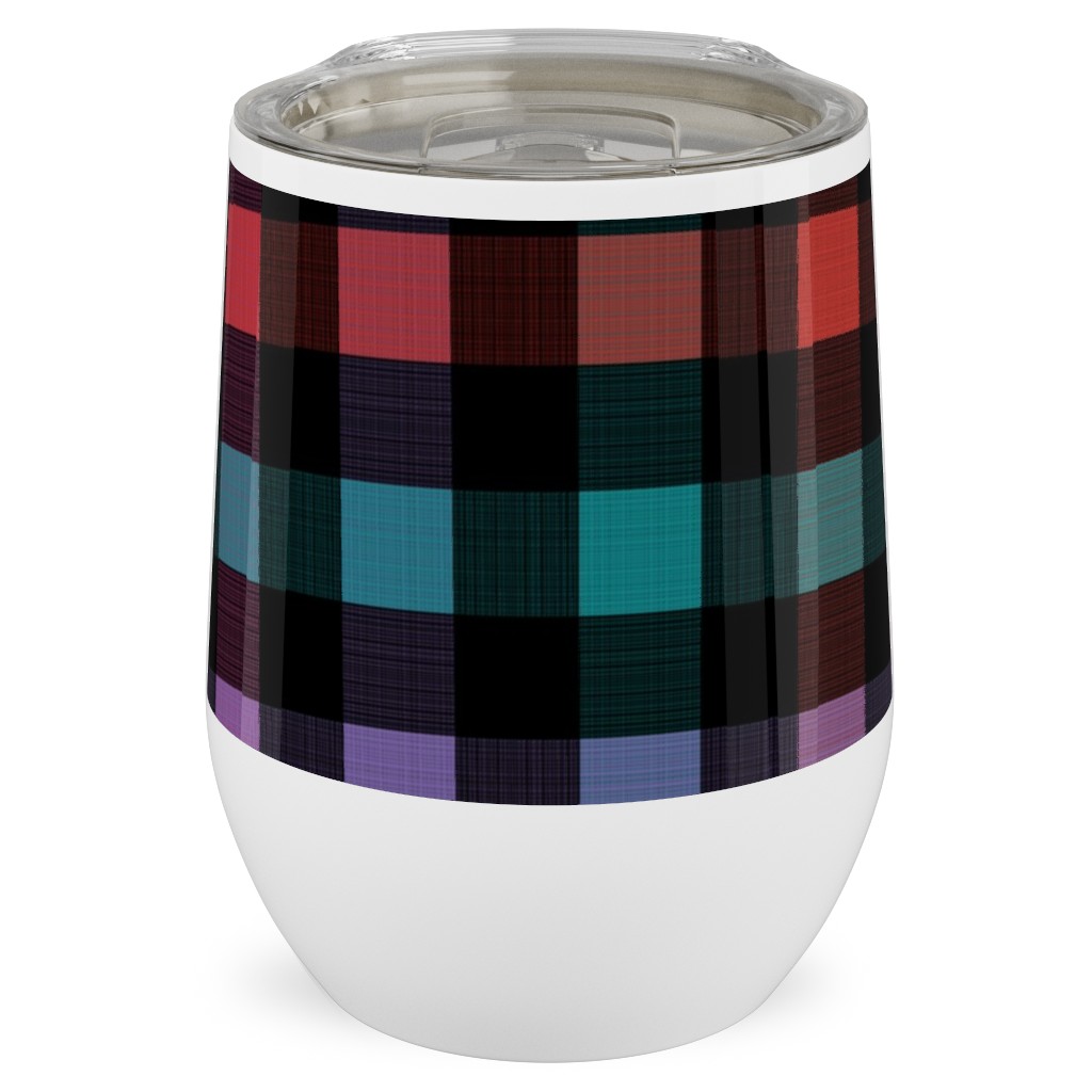 Picnic Plaid Stainless Steel Travel Tumbler, 12oz, Multicolor