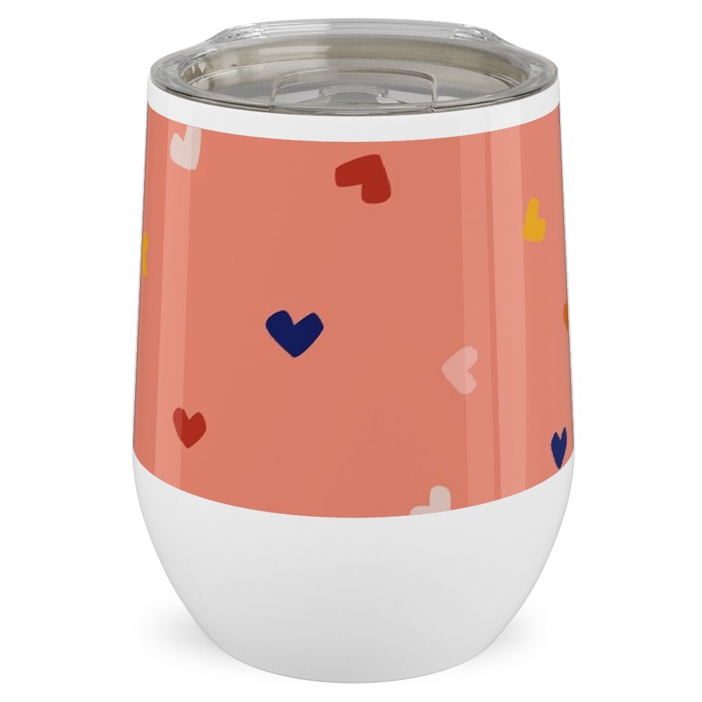 Heart Sprinkles - Pink Stainless Steel Travel Tumbler, 12oz, Pink