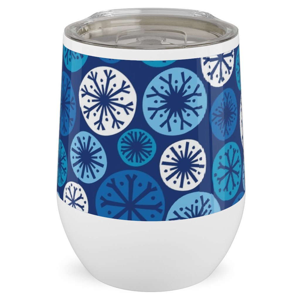 Snow Daze Stainless Steel Travel Tumbler, 12oz, Blue