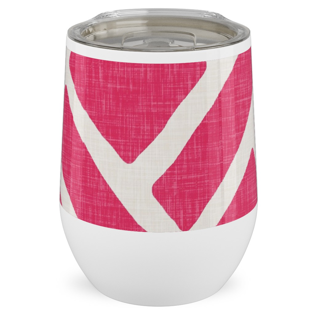 Savannah Trellis Stainless Steel Travel Tumbler, 12oz, Pink, Rose