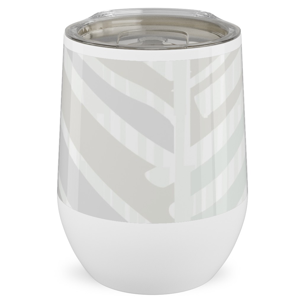 Herringbone Hues Stainless Steel Travel Tumbler, 12oz, Gray