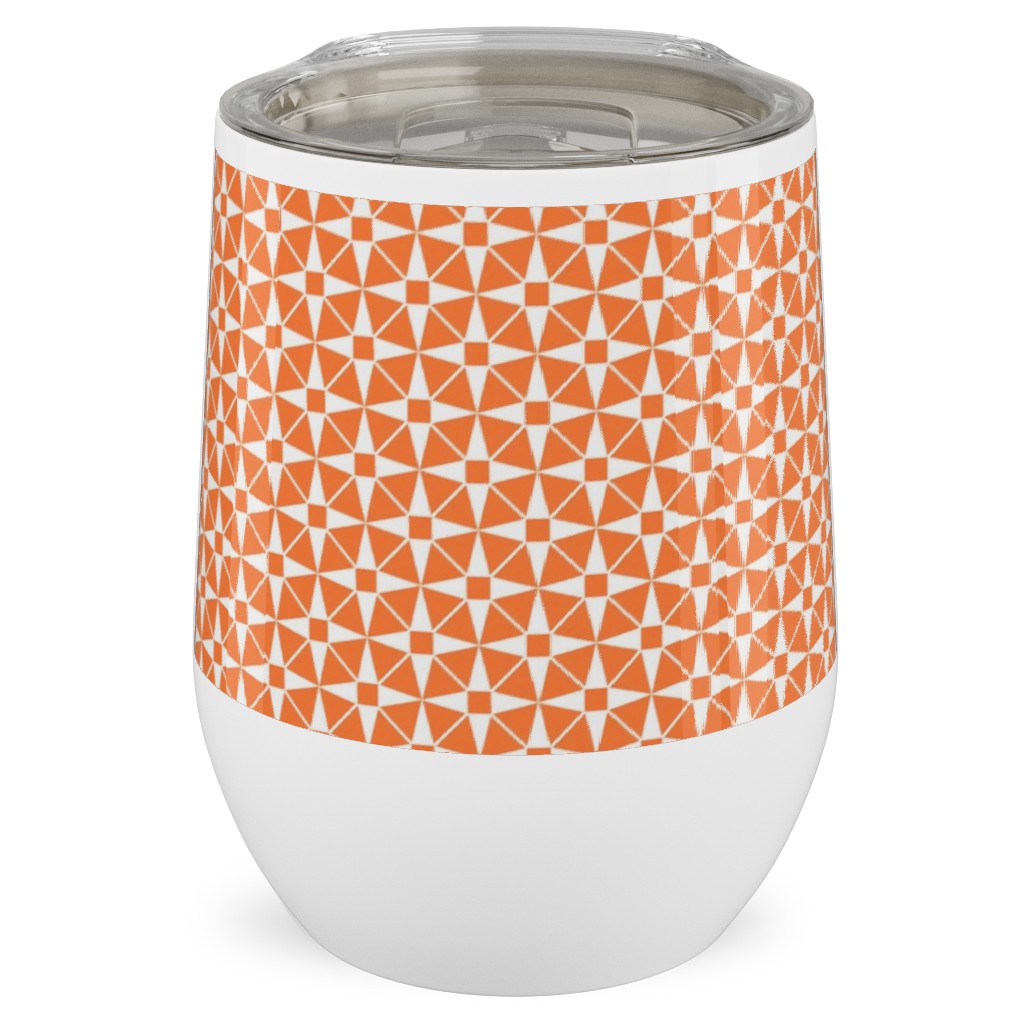 Starburst Geometric - Orange Stainless Steel Travel Tumbler, 12oz, Orange