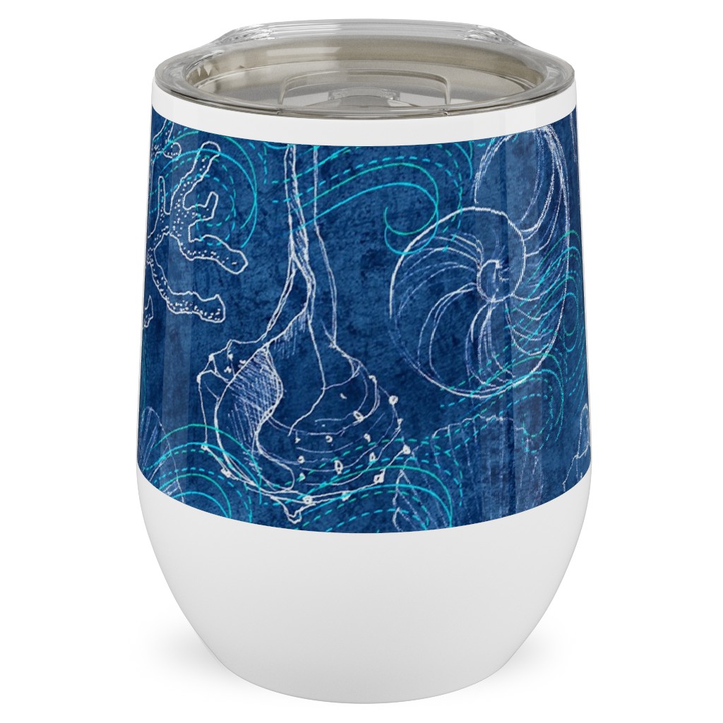 How Blue Is My Ocean Stainless Steel Travel Tumbler, 12oz, Blue, True Blue
