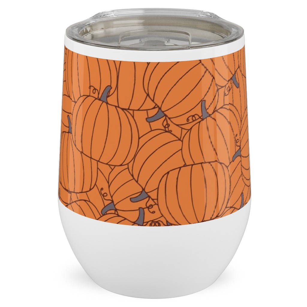 Squashed Squash Stainless Steel Travel Tumbler, 12oz, Orange, Orange
