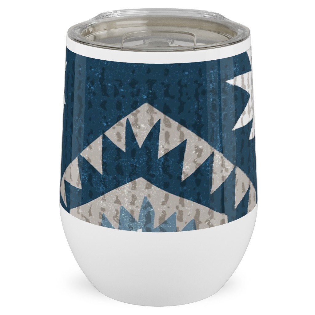 Kilim Me - Blue Stainless Steel Travel Tumbler, 12oz, Blue, True Blue