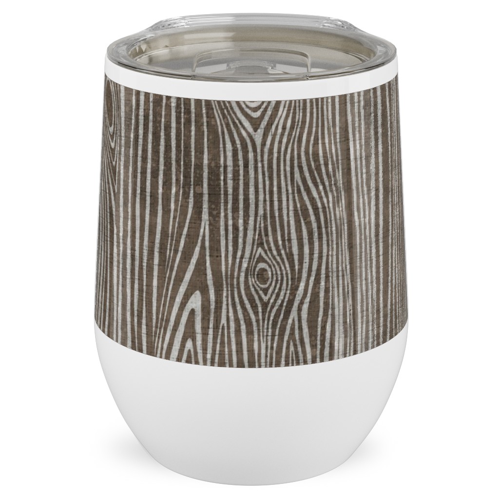 Woodgrain Driftwood Stainless Steel Travel Tumbler, 12oz, Brown