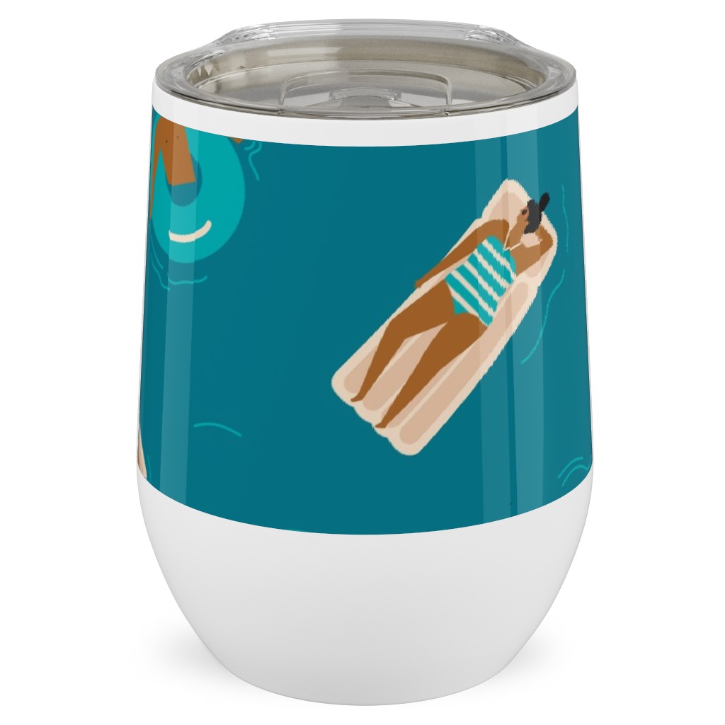 Summertime Stainless Steel Travel Tumbler, 12oz, Blue, True Blue