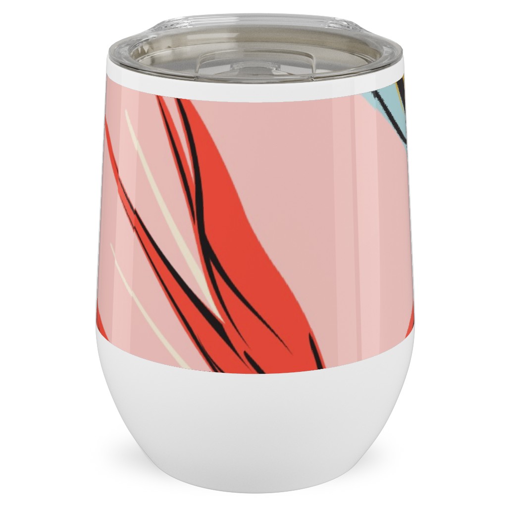 Bird of Paradise Stainless Steel Travel Tumbler, 12oz, Pink