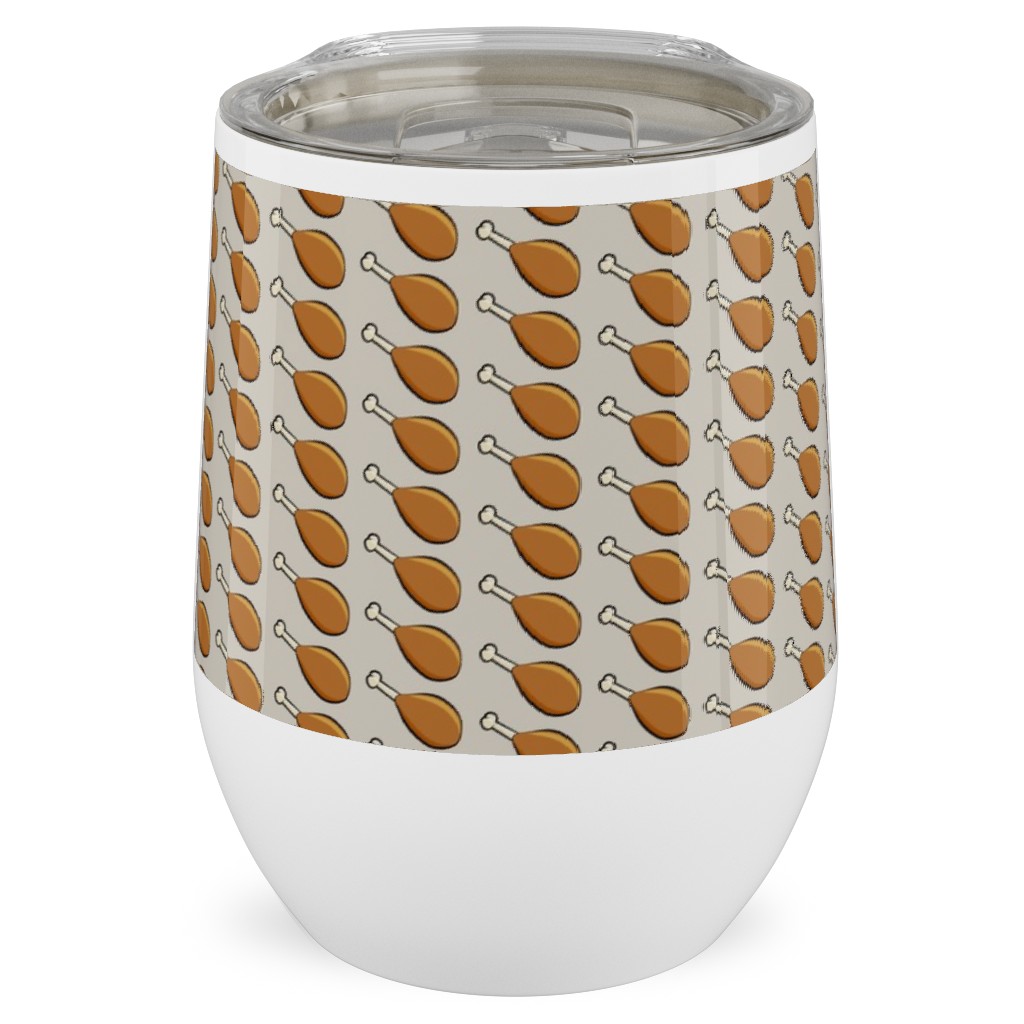 Turkey Legs - Beige Stainless Steel Travel Tumbler, 12oz, Beige, Pearl