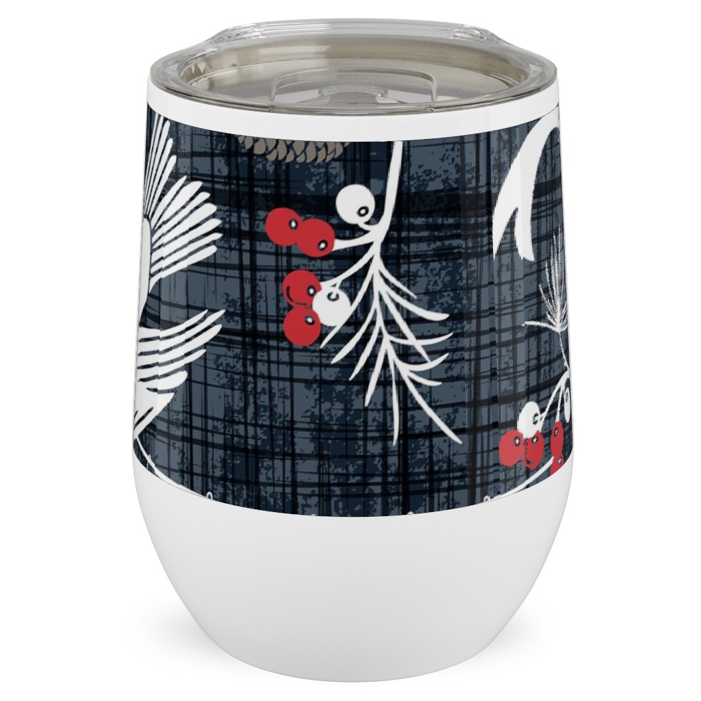 Merry Forest Stainless Steel Travel Tumbler, 12oz, Black, Golden