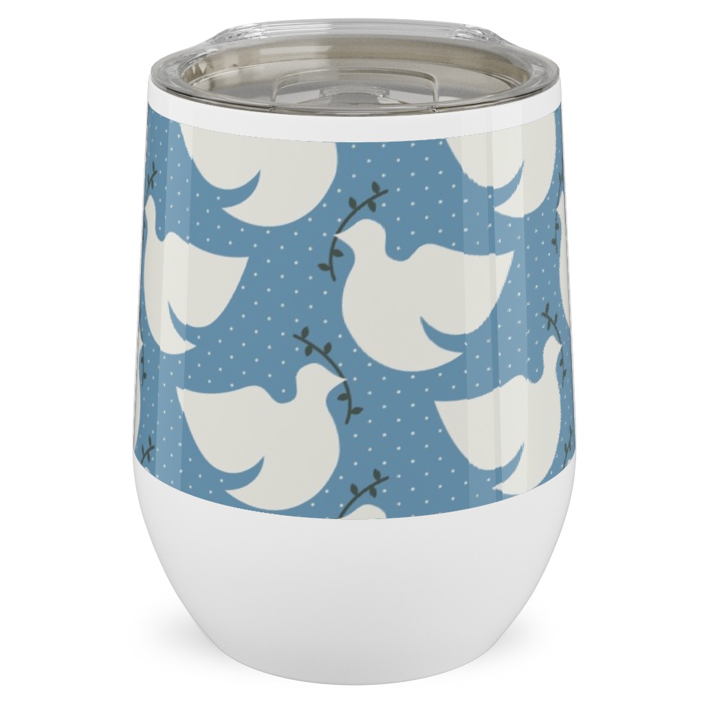 Bring Me Peace Stainless Steel Travel Tumbler, 12oz, Blue, True Blue