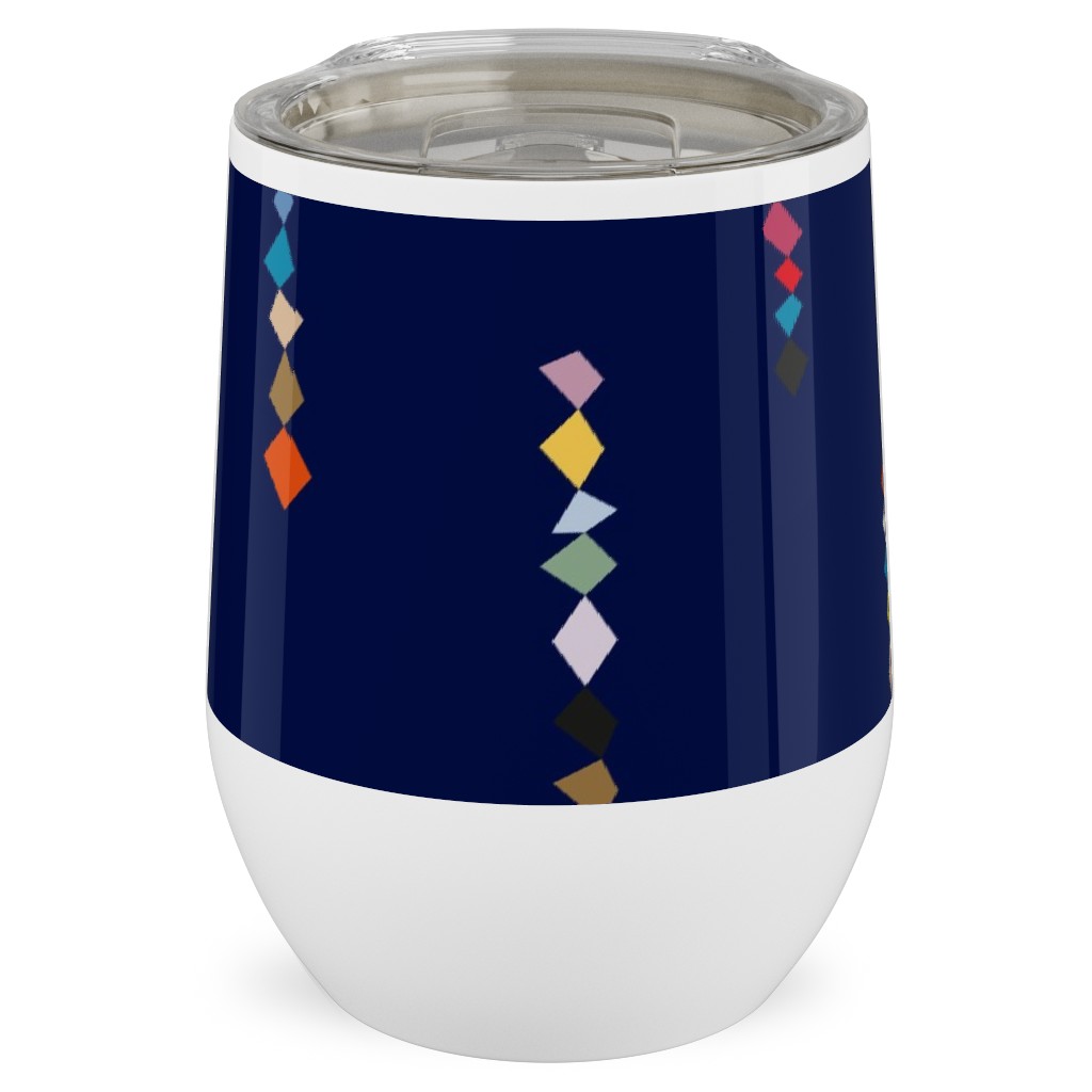 Square Color - Blue Stainless Steel Travel Tumbler, 12oz, Blue