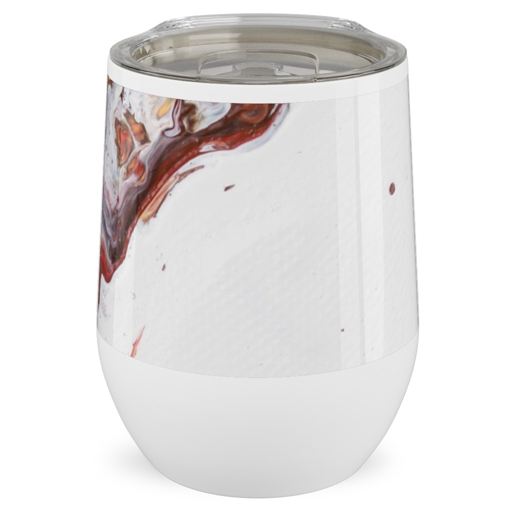 Acrylic Flow Stainless Steel Travel Tumbler, 12oz, Brown, Pebble