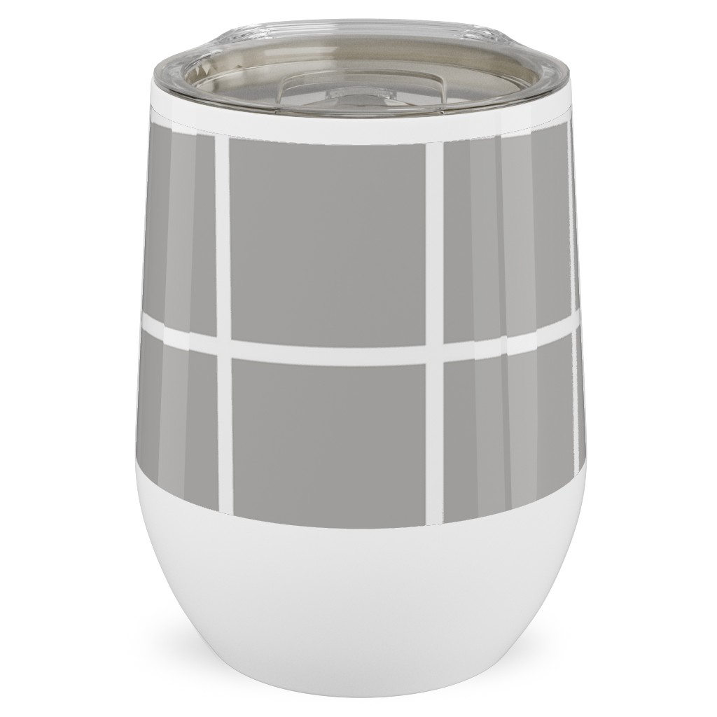 Window Pane Stainless Steel Travel Tumbler, 12oz, Gray