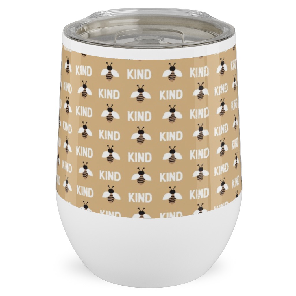 Bee Kind - Yellow Stainless Steel Travel Tumbler, 12oz, Yellow, Classic Yellow