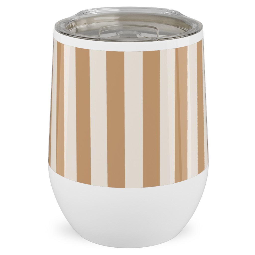 Palomino Stripe - Neutral Stainless Steel Travel Tumbler, 12oz, Yellow, Classic Yellow