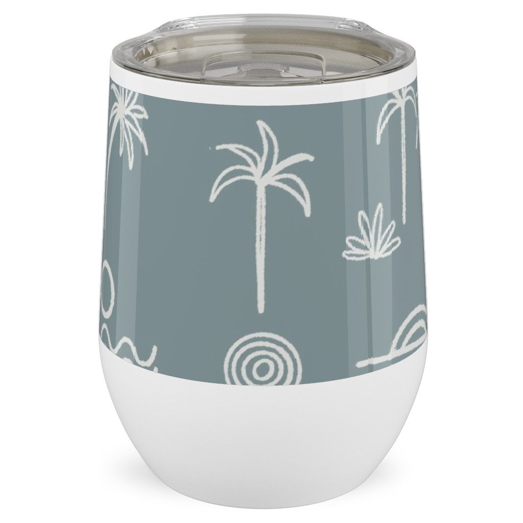 Summer Sun - Slate Stainless Steel Travel Tumbler, 12oz, Blue