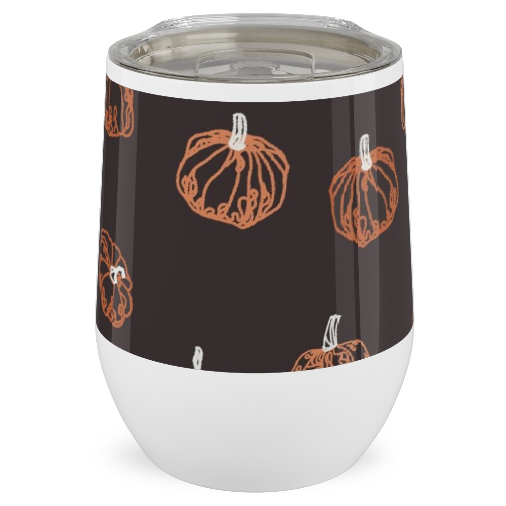 Pumpkins Stainless Steel Travel Tumbler, 12oz, Brown