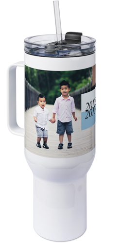 Then and Now 40oz Tumbler with Handle, 40oz, Gray