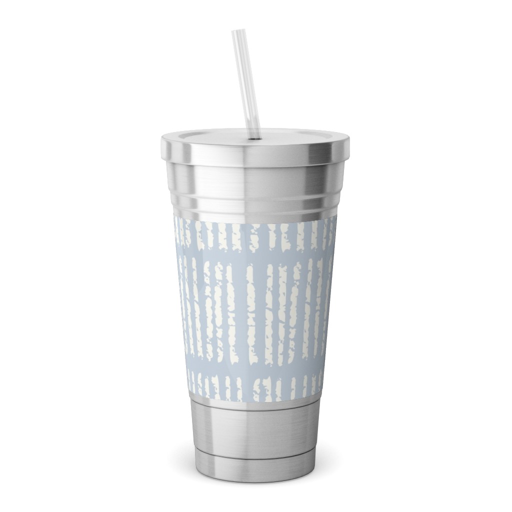 Dash - Blue Stainless Tumbler with Straw, 18oz, Blue