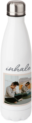 Inhale Exhale Stainless Steel Water Bottle, 17oz, Stainless Steel Water Bottle, Pink