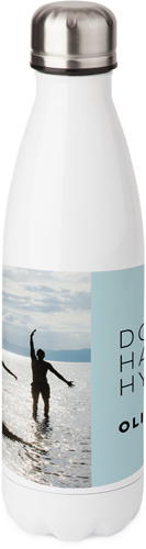 Don't Hate Hydrate Stainless Steel Water Bottle, 17oz, Stainless Steel Water Bottle, Blue, oasis